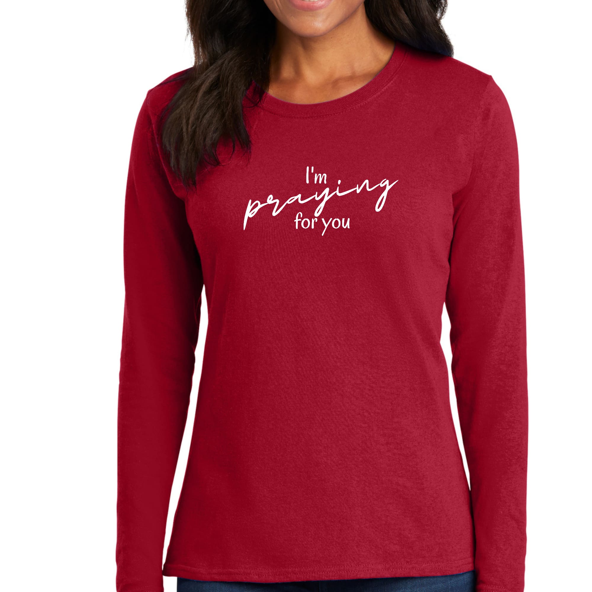 Womens Long Sleeve Graphic T-shirt - Say it Soul - I'm Praying